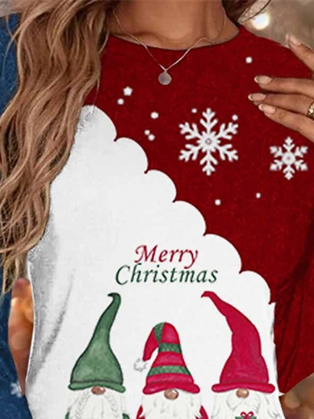 Women‘s Christmas Sweatshirt Dress Shift Dress Blue Wine Long Sleeve Color Block Print Winter Fall Autumn Fashion Daily Loose Fit 2022 S M L XL XXL 3XL 2 Women‘s Christmas Sweatshirt Dress Shift Dress Blue Wine Long Sleeve Color Block Print Winter Fall Autumn Fashion Daily Loose Fit 2022 S M L XL XXL 3XL - Image 2