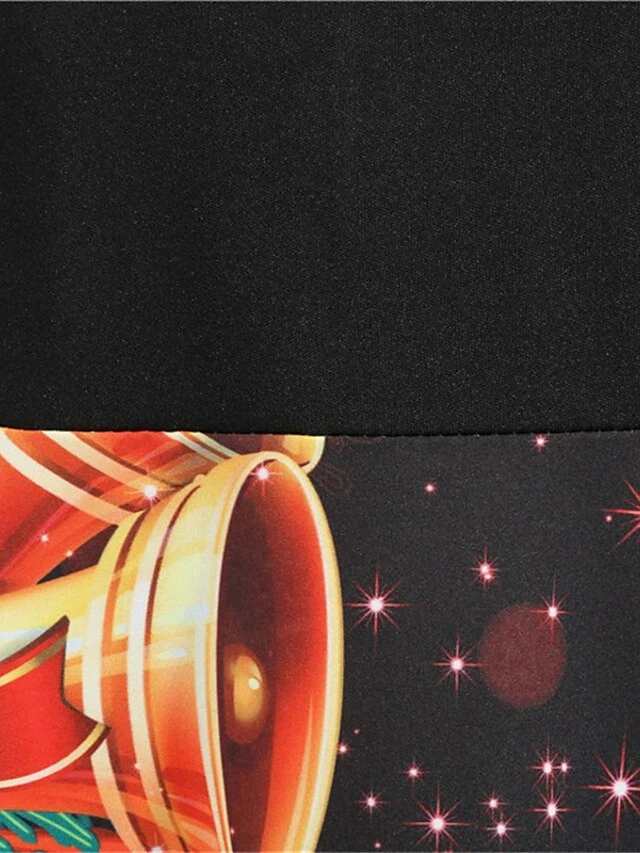 Women's Christmas Knee Length Dress Wine Green Orange Black Red Brown Navy Blue Long Sleeve Print Bow Print Fall Winter V Neck Casual Vintage2021 S M L XL XXL 3XL 10 Women's Christmas Knee Length Dress Wine Green Orange Black Red Brown Navy Blue Long Sleeve Print Bow Print Fall Winter V Neck Casual Vintage2021 S M L XL XXL 3XL - Image 10