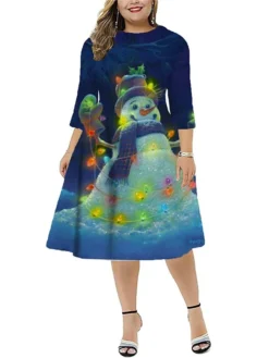 Women‘s Plus Size Christmas Dress Work Dress Santa Claus 3/4 Length Sleeve Winter Fall Midi Dress Christmas Dress Work Dress 10 Women‘s Plus Size Christmas Dress Work Dress Santa Claus 3/4 Length Sleeve Winter Fall Midi Dress Christmas Dress Work Dress -Fashion Life Shop ouzyrs1667812167071