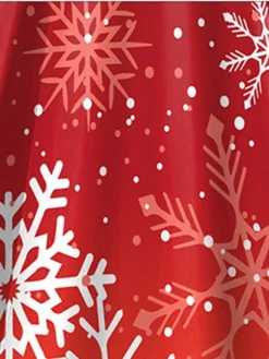 Women's Casual Dress Christmas Dress Winter Dress Snowflake Ruched Bow Halter Neck Midi Dress Active Fashion Outdoor Christmas Sleeveless Regular Fit Black Red Fall Winter S M L XL XXL -Fashion Life Shop pmcjdl1697537412768