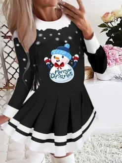 Women's Christmas Swing Dress Blue Red Black Long Sleeve Letter Santa Claus Snowflake Pleated Print Winter Fall Crew Neck Stylish Romantic Fall Dress Loose Fit 2022 S M L XL XXL / Winter Dress 15 Women's Christmas Swing Dress Blue Red Black Long Sleeve Letter Santa Claus Snowflake Pleated Print Winter Fall Crew Neck Stylish Romantic Fall Dress Loose Fit 2022 S M L XL XXL / Winter Dress -Fashion Life Shop pnqpth1665746453668
