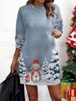 Women‘s Christmas Casual Dress Sweatshirt Dress Mini Dress Warm Fashion Outdoor Holiday Crew Neck Print Santa Claus Snowman Loose Fit Black Burgundy Green S M L XL XXL 14 Women‘s Christmas Casual Dress Sweatshirt Dress Mini Dress Warm Fashion Outdoor Holiday Crew Neck Print Santa Claus Snowman Loose Fit Black Burgundy Green S M L XL XXL -Fashion Life Shop pprinx1695636044840