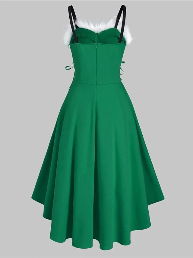 Women's Christmas Swing Dress Slip Dress Vintage Dress Midi Dress Green Black Wine Sleeveless Pure Color Backless Winter Fall Autumn Spaghetti Strap Fashion Daily Date 2022 S M L XL XXL 3XL 18 Women's Christmas Swing Dress Slip Dress Vintage Dress Midi Dress Green Black Wine Sleeveless Pure Color Backless Winter Fall Autumn Spaghetti Strap Fashion Daily Date 2022 S M L XL XXL 3XL - Image 18