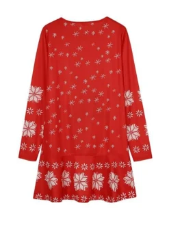 Women's Christmas Casual Dress Shift DressShort Mini Dress Black Blue Red Long Sleeve Animal Snowflake Print Fall Winter Crew Neck Fashion Casual Loose Fit 2022 S M L XL XXL 3XL -Fashion Life Shop prmvfm1662541159487