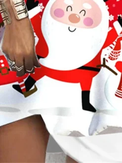 Women's Christmas Hoodie Dress Shift Dress Mini Dress Wine Long Sleeve Santa Claus Elk Snowman Print Winter Fall Hooded Vacation Casual 2022 S M L XL XXL 3XL -Fashion Life Shop ptndrn1667268302822