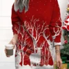 Women's Christmas Casual Dress Sweatshirt Dress Mini Dress Warm Fashion Outdoor Vacation Crew Neck Print Snowman Christmas Tree Loose Fit Black Red Royal Blue S M L XL XXL