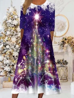 Women's Christmas Casual Dress Swing DressMidi Dress Blue Royal Blue Red Long Sleeve Santa Claus Snowflake Pocket Print Fall Winter Round Neck Vacation Casual 2022 S M L XL XXL 3XL 27 Women's Christmas Casual Dress Swing DressMidi Dress Blue Royal Blue Red Long Sleeve Santa Claus Snowflake Pocket Print Fall Winter Round Neck Vacation Casual 2022 S M L XL XXL 3XL -Fashion Life Shop pxfhyg1668664921191