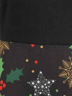 Women's Christmas Casual Dress Knee Length Dress Black Long Sleeve SnowflakeTree Animal Bow Print Fall Winter Crew Neck Stylish Casual Modern 2022 S M L XL XXL -Fashion Life Shop pymeyz1661418255613