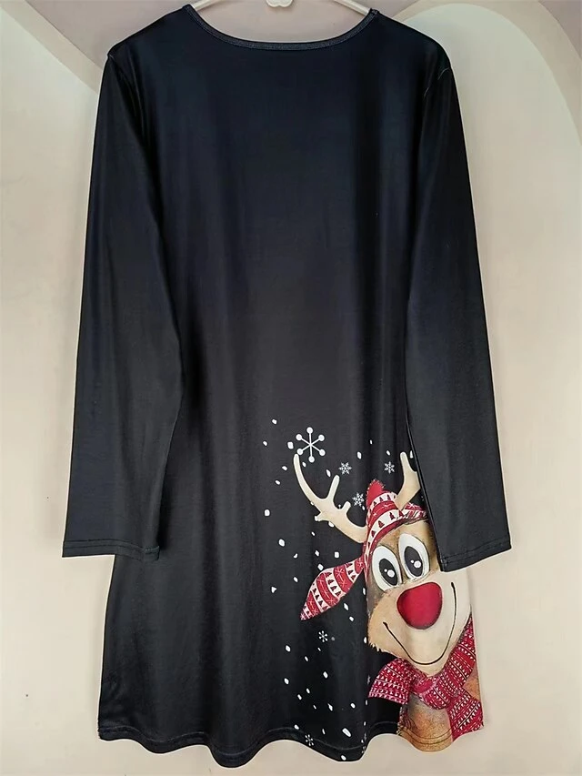 Women's Casual Dress Christmas Dress Sweatshirt Dress Snowflake Ugly Christmas Print Crew Neck Mini Dress Active Fashion Outdoor Christmas Long Sleeve Loose Fit Black Brown Khaki Fall Winter S M L XL 8 Women's Casual Dress Christmas Dress Sweatshirt Dress Snowflake Ugly Christmas Print Crew Neck Mini Dress Active Fashion Outdoor Christmas Long Sleeve Loose Fit Black Brown Khaki Fall Winter S M L XL - Image 8