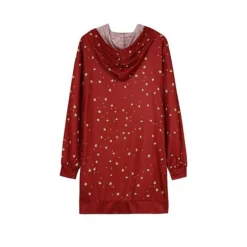 Women‘s Christmas Hoodie Dress Winter DressShort Mini Dress Red Black Long Sleeve Elk Tree Pocket Fall Winter Hooded Stylish Modern Loose Fit 2022 S M L XL XXL 3XL -Fashion Life Shop qdcvsl1663726323426