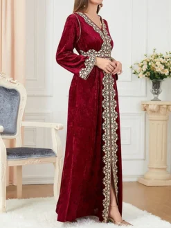 Women's Casual Dress Velvet Dress Swing Dress Long Dress Maxi Dress Lace Embroidered Outdoor Christmas Daily Fashion Elegant V Neck Long Sleeve 2023 Loose Fit Wine Color M L XL XXL Size 15 Women's Casual Dress Velvet Dress Swing Dress Long Dress Maxi Dress Lace Embroidered Outdoor Christmas Daily Fashion Elegant V Neck Long Sleeve 2023 Loose Fit Wine Color M L XL XXL Size -Fashion Life Shop qdfgfn1695206518236