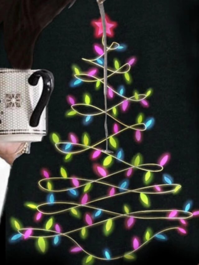 Women's Christmas Casual Dress T Shirt Dress Tee Dress Mini Dress Black Long Sleeve Tree Pocket Print Winter Fall Crew Neck Vacation Casual 2022 S M L XL XXL 3XL 4 Women's Christmas Casual Dress T Shirt Dress Tee Dress Mini Dress Black Long Sleeve Tree Pocket Print Winter Fall Crew Neck Vacation Casual 2022 S M L XL XXL 3XL - Image 4