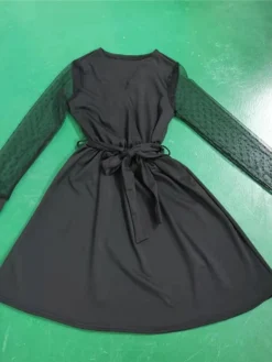 Women's Lace Dress Black Dress Plain Dress Mini Dress Patchwork With Belt Party Christmas Date Basic Elegant V Neck Long Sleeve Mesh Regular Fit Black Red Dark Green Color S M L XL XXL Size 23 Women's Lace Dress Black Dress Plain Dress Mini Dress Patchwork With Belt Party Christmas Date Basic Elegant V Neck Long Sleeve Mesh Regular Fit Black Red Dark Green Color S M L XL XXL Size -Fashion Life Shop qlgbze1640946041506