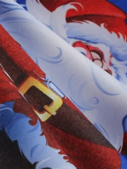 Women's Christmas Swing Dress Vintage Dress Mini Dress Blue Long Sleeve Santa Claus Ruched Winter Fall Autumn Crew Neck Vintage Outdoor Vacation 2022 S M L XL XXL 3XL -Fashion Life Shop qlvjoi1667470447675