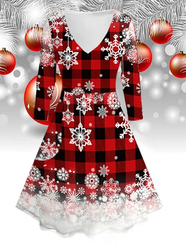 Women‘s Christmas Green Red Long Sleeve Elk Print Winter Autumn V Neck Fashion Daily Weekend Loose Fit 2022 S M L XL 2XL 3XL 4XL 5XL 6XL 2 Women‘s Christmas Green Red Long Sleeve Elk Print Winter Autumn V Neck Fashion Daily Weekend Loose Fit 2022 S M L XL 2XL 3XL 4XL 5XL 6XL - Image 2