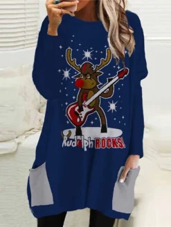 Women's Christmas Casual Dress T Shirt Dress Tee Dress Shift Dress Mini Dress Black Blue Long Sleeve Letter Pocket Winter Fall Autumn Crew Neck Fashion Daily Vacation Loose Fit 2022 S M L XL XXL 3XL 5 Women's Christmas Casual Dress T Shirt Dress Tee Dress Shift Dress Mini Dress Black Blue Long Sleeve Letter Pocket Winter Fall Autumn Crew Neck Fashion Daily Vacation Loose Fit 2022 S M L XL XXL 3XL -Fashion Life Shop qrpqtw1667542087318