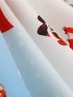 Women's Christmas Casual Dress Swing Dress Midi Dress Green Blue Sleeveless Santa Claus Print Winter Fall Spaghetti Strap Vacation Vintage 2022 S M L XL XXL / Slip Dress -Fashion Life Shop qujuov1666597245368