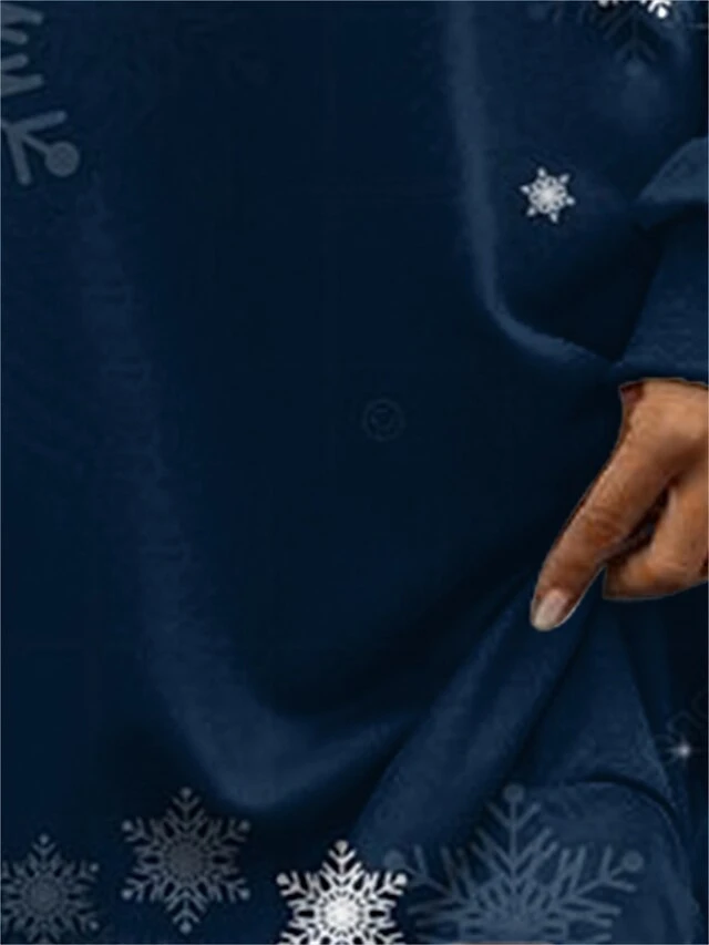 Women's Sweatshirt Dress Casual Dress Mini Dress Warm Fashion Outdoor Christmas Vacation Crew Neck Print Snowflake Regular Fit Navy Blue S M L XL XXL 2 Women's Sweatshirt Dress Casual Dress Mini Dress Warm Fashion Outdoor Christmas Vacation Crew Neck Print Snowflake Regular Fit Navy Blue S M L XL XXL - Image 2