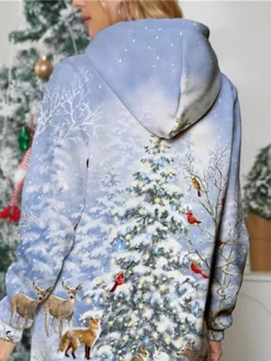 Women's Casual Dress Hoodie Dress Mini Dress Warm Fashion Outdoor Christmas Holiday Hoodie Print Christmas Tree Loose Fit Blue S M L XL XXL 5 Women's Casual Dress Hoodie Dress Mini Dress Warm Fashion Outdoor Christmas Holiday Hoodie Print Christmas Tree Loose Fit Blue S M L XL XXL -Fashion Life Shop qyqzku1696762683210