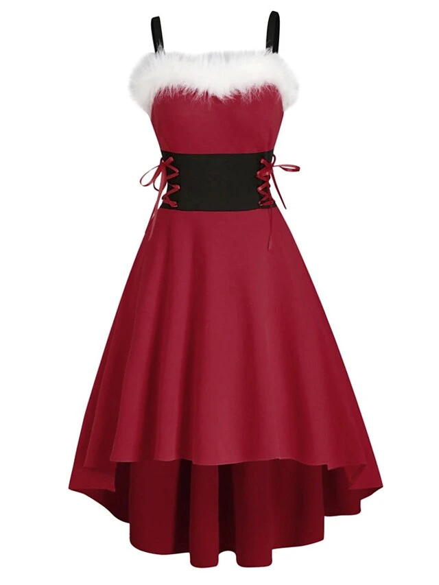 Women's Christmas Swing Dress Slip Dress Vintage Dress Midi Dress Green Black Wine Sleeveless Pure Color Backless Winter Fall Autumn Spaghetti Strap Fashion Daily Date 2022 S M L XL XXL 3XL 12 Women's Christmas Swing Dress Slip Dress Vintage Dress Midi Dress Green Black Wine Sleeveless Pure Color Backless Winter Fall Autumn Spaghetti Strap Fashion Daily Date 2022 S M L XL XXL 3XL - Image 12