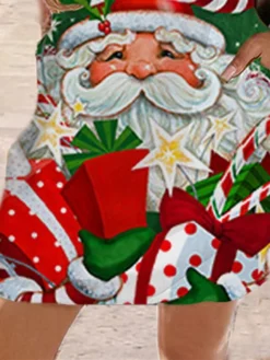 Women‘s Christmas Hoodie Dress Winter DressShort Mini Dress Green Red Long Sleeve Elk Print Snowflake Pocket Print Fall Winter Hooded Vacation Casual 2022 S M L XL XXL 3XL -Fashion Life Shop qyycob1663662135454