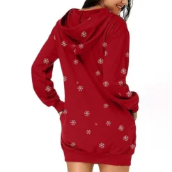 Women's Christmas Shift DressShort Mini DressShort Mini Dress Red Black Long Sleeve Letter Elk Snowflake Pocket Print Fall Winter Hooded Fashion Modern Loose Fit 2022 S M L XL XXL 3XL -Fashion Life Shop rcqqnb1663667040236