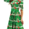 Women's Casual Dress Christmas Dress T Shirt Dress Tee Dress Christmas Tree Ugly Christmas Print Crew Neck Mini Dress Fashion Modern Outdoor Christmas Half Sleeve Regular Fit Green Fall Winter S M L