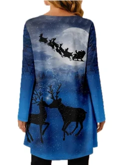 Women's Christmas T Shirt Dress Tee Dress Print Dress Light Blue Long Sleeve Animal Print Patchwork Print Fall Spring Crew Neck Classic Modern Fall Dress Loose Fit 2022 S M L XL 2XL 3XL 4XL 10 Women's Christmas T Shirt Dress Tee Dress Print Dress Light Blue Long Sleeve Animal Print Patchwork Print Fall Spring Crew Neck Classic Modern Fall Dress Loose Fit 2022 S M L XL 2XL 3XL 4XL -Fashion Life Shop rmkjve1665744271774 1