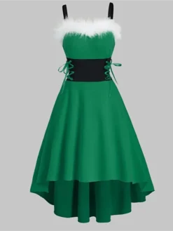 Women's Christmas Swing Dress Slip Dress Vintage Dress Midi Dress Green Black Wine Sleeveless Pure Color Backless Winter Fall Autumn Spaghetti Strap Fashion Daily Date 2022 S M L XL XXL 3XL 35 Women's Christmas Swing Dress Slip Dress Vintage Dress Midi Dress Green Black Wine Sleeveless Pure Color Backless Winter Fall Autumn Spaghetti Strap Fashion Daily Date 2022 S M L XL XXL 3XL -Fashion Life Shop rnbgeb1667815072677