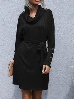 Women‘s Christmas Sweater Dress Jumper Dress Winter Dress Fashion Party Outdoor Christmas Street Crew Neck Long Sleeve Lace Up Ruched 2023 Loose Fit Black Wine S M L XL 13 Women‘s Christmas Sweater Dress Jumper Dress Winter Dress Fashion Party Outdoor Christmas Street Crew Neck Long Sleeve Lace Up Ruched 2023 Loose Fit Black Wine S M L XL -Fashion Life Shop roovan1695120157726