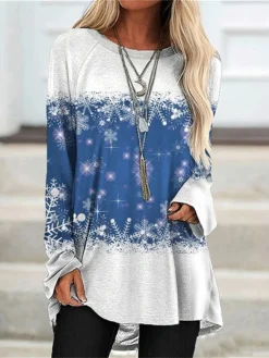 Women's Casual Dress Christmas Dress T Shirt Dress Tee Dress Snowflake Print Crew Neck Mini Dress Fashion Streetwear Outdoor Christmas Long Sleeve Loose Fit Red Blue Fall Winter S M L XL XXL 5 Women's Casual Dress Christmas Dress T Shirt Dress Tee Dress Snowflake Print Crew Neck Mini Dress Fashion Streetwear Outdoor Christmas Long Sleeve Loose Fit Red Blue Fall Winter S M L XL XXL -Fashion Life Shop rqfkfr1695310187917