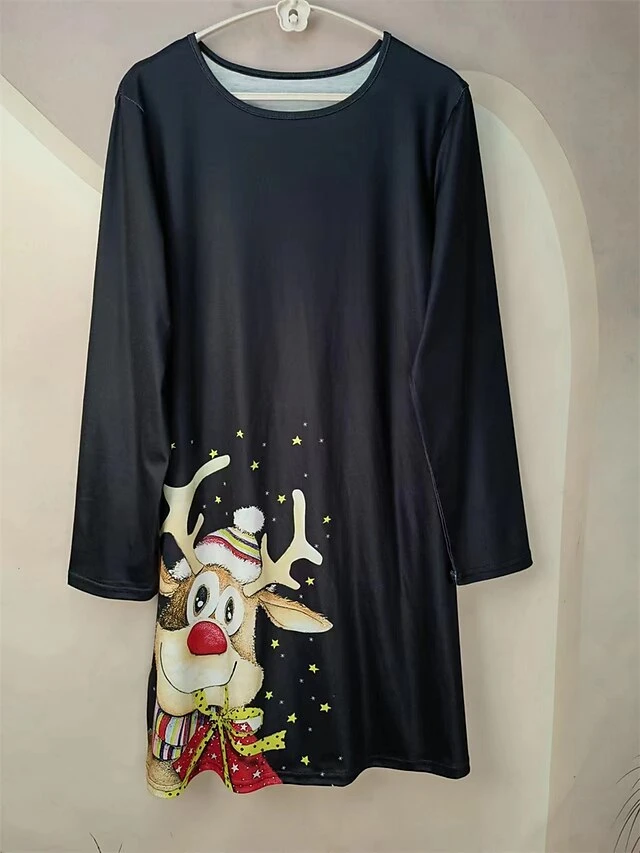Women's Casual Dress Christmas Dress Sweatshirt Dress Snowflake Ugly Christmas Print Crew Neck Mini Dress Active Fashion Outdoor Christmas Long Sleeve Loose Fit Black Brown Khaki Fall Winter S M L XL 14 Women's Casual Dress Christmas Dress Sweatshirt Dress Snowflake Ugly Christmas Print Crew Neck Mini Dress Active Fashion Outdoor Christmas Long Sleeve Loose Fit Black Brown Khaki Fall Winter S M L XL - Image 14