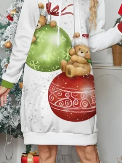 Women's Christmas Dress Hoodie Dress Mini Dress Warm Fashion Outdoor Christmas Holiday Hoodie Print Print Loose Fit White S M L XL XXL 5 Women's Christmas Dress Hoodie Dress Mini Dress Warm Fashion Outdoor Christmas Holiday Hoodie Print Print Loose Fit White S M L XL XXL -Fashion Life Shop rsbuut1697633302216