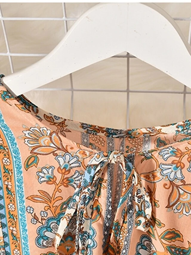 Women's Casual Dress Winter Dress Ethnic Dress Floral Tribal Lace Up Ruched Crew Neck Puff Sleeve Midi Dress Fashion Ethnic Outdoor Christmas Long Sleeve Loose Fit Red Khaki Dark Blue Fall Winter 7 Women's Casual Dress Winter Dress Ethnic Dress Floral Tribal Lace Up Ruched Crew Neck Puff Sleeve Midi Dress Fashion Ethnic Outdoor Christmas Long Sleeve Loose Fit Red Khaki Dark Blue Fall Winter - Image 7