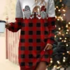 Women's Casual Dress Sweatshirt Dress Mini Dress Warm Fashion Outdoor Christmas Vacation Crew Neck Print Santa Claus Snowflake Loose Fit Black Red S M L XL XXL