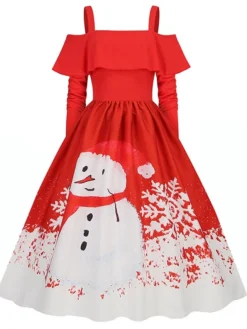 Women's Christmas Swing Dress Slip Dress Vintage Dress Midi Dress Black Wine Light Red Long Sleeve Santa Claus Cold Shoulder Winter Fall Autumn Spaghetti Strap Modern Vacation 2022 S M L XL XXL 3XL 28 Women's Christmas Swing Dress Slip Dress Vintage Dress Midi Dress Black Wine Light Red Long Sleeve Santa Claus Cold Shoulder Winter Fall Autumn Spaghetti Strap Modern Vacation 2022 S M L XL XXL 3XL -Fashion Life Shop ryrcii1667793481139