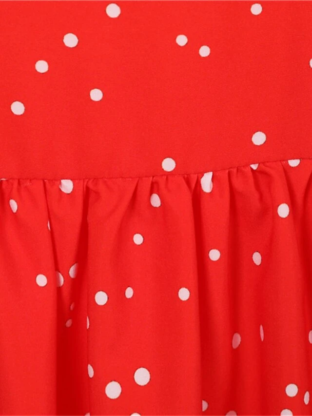 Women's Christmas Knee Length Dress Green Black Red Short Sleeve Print Print Fall Winter Round Neck Casual Vintage2021 S M L XL XXL 5 Women's Christmas Knee Length Dress Green Black Red Short Sleeve Print Print Fall Winter Round Neck Casual Vintage2021 S M L XL XXL - Image 5