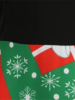Women's Christmas Swing Dress Vintage Dress Midi Dress Green Blue Light Green Long Sleeve Santa Claus Bow Winter Fall Autumn Crew Neck Fashion Daily Date 2022 S M L XL XXL 3XL -Fashion Life Shop sbvikj1667894622813