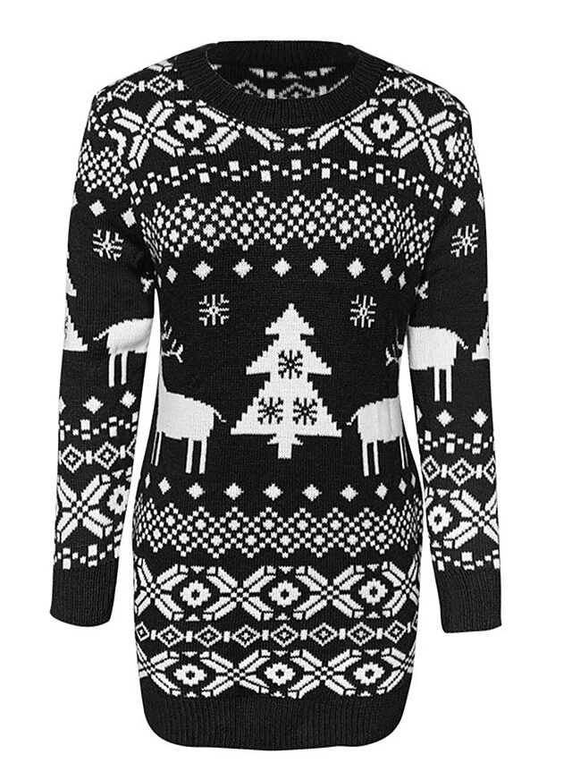 Women‘s Christmas Sweater Dress Jumper Dress Winter Dress Fashion Ugly Christmas Christmas Daily Vacation Going Out Crew Neck Long Sleeve Patchwork 2023 Regular Fit Wine Navy Blue S M 12 Women‘s Christmas Sweater Dress Jumper Dress Winter Dress Fashion Ugly Christmas Christmas Daily Vacation Going Out Crew Neck Long Sleeve Patchwork 2023 Regular Fit Wine Navy Blue S M - Image 12