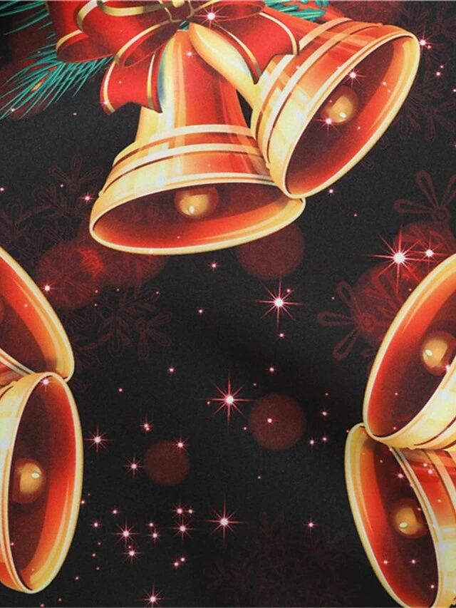 Women's Christmas Knee Length Dress Wine Green Orange Black Red Brown Navy Blue Long Sleeve Print Bow Print Fall Winter V Neck Casual Vintage2021 S M L XL XXL 3XL 11 Women's Christmas Knee Length Dress Wine Green Orange Black Red Brown Navy Blue Long Sleeve Print Bow Print Fall Winter V Neck Casual Vintage2021 S M L XL XXL 3XL - Image 11