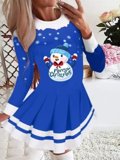Women's Christmas Swing Dress Blue Red Black Long Sleeve Letter Santa Claus Snowflake Pleated Print Winter Fall Crew Neck Stylish Romantic Fall Dress Loose Fit 2022 S M L XL XXL / Winter Dress 17 Women's Christmas Swing Dress Blue Red Black Long Sleeve Letter Santa Claus Snowflake Pleated Print Winter Fall Crew Neck Stylish Romantic Fall Dress Loose Fit 2022 S M L XL XXL / Winter Dress -Fashion Life Shop tdgxhj1665746454420