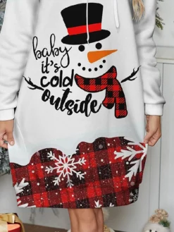 Women's Casual Dress Hoodie Dress Mini Dress Warm Fashion Outdoor Christmas Holiday Hoodie Print Snowman Snowflake Loose Fit White S M L XL XXL 5 Women's Casual Dress Hoodie Dress Mini Dress Warm Fashion Outdoor Christmas Holiday Hoodie Print Snowman Snowflake Loose Fit White S M L XL XXL -Fashion Life Shop tfaliq1696733100632