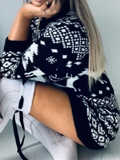 Women‘s Christmas Sweater Dress Jumper Dress Winter Dress Fashion Ugly Christmas Christmas Daily Vacation Going Out Crew Neck Long Sleeve Patchwork 2023 Regular Fit Wine Navy Blue S M 19 Women‘s Christmas Sweater Dress Jumper Dress Winter Dress Fashion Ugly Christmas Christmas Daily Vacation Going Out Crew Neck Long Sleeve Patchwork 2023 Regular Fit Wine Navy Blue S M -Fashion Life Shop tgowvd1694601707703