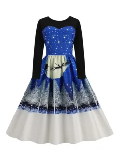 Women‘s Christmas Retro Elegant Vintage Dress Midi Dress Party Ruched Patchwork Santa Claus Crew Neck Long Sleeve Regular Fit Fall Winter 2023 Black Red S M L XL 21 Women‘s Christmas Retro Elegant Vintage Dress Midi Dress Party Ruched Patchwork Santa Claus Crew Neck Long Sleeve Regular Fit Fall Winter 2023 Black Red S M L XL -Fashion Life Shop thknld1694426162967