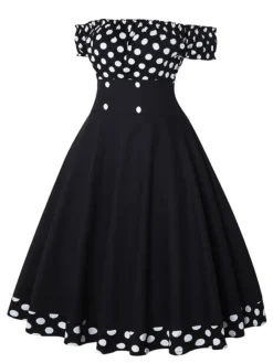 Women‘s Christmas Swing Dress Vintage Dress Midi Dress Black Red Short Sleeve Polka Dot Ruched Fall Spring Summer Off Shoulder Vintage Style Vacation Weekend 2022 S M L XL XXL 9 Women‘s Christmas Swing Dress Vintage Dress Midi Dress Black Red Short Sleeve Polka Dot Ruched Fall Spring Summer Off Shoulder Vintage Style Vacation Weekend 2022 S M L XL XXL -Fashion Life Shop tpvmxz1630033597952