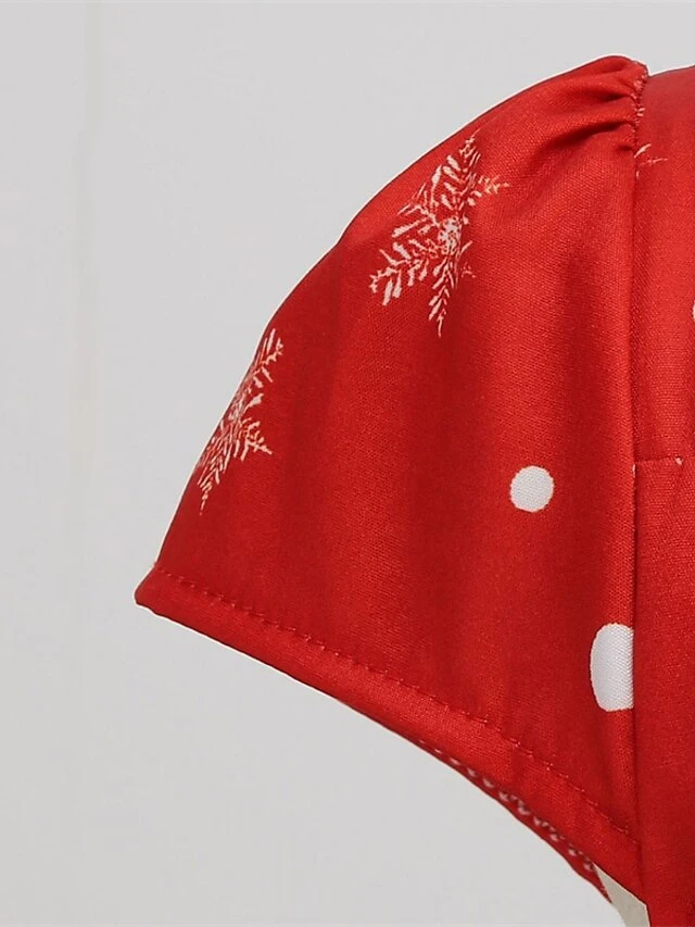 Women's Christmas Swing Dress Vintage DressKnee Length Dress Blue Wine Red Light BlueShort Sleeve Santa Claus Snowman Tree Print Fall Winter Square Neck Vintage Elegant Slim 2022 S M L XL 18 Women's Christmas Swing Dress Vintage DressKnee Length Dress Blue Wine Red Light BlueShort Sleeve Santa Claus Snowman Tree Print Fall Winter Square Neck Vintage Elegant Slim 2022 S M L XL - Image 18