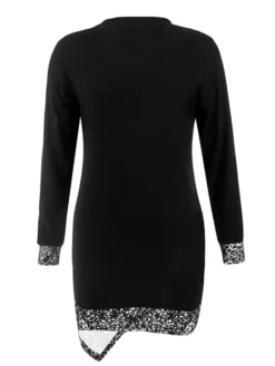 Women's Christmas Casual Dress Shift Dress Mini Dress Black Silver Gray Long Sleeve Plaid Print Winter Fall Autumn Crew Neck Loose Fit 2022 S M L XL XXL 3XL -Fashion Life Shop twoztf1666676891846