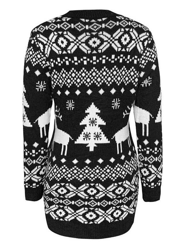 Women‘s Christmas Sweater Dress Jumper Dress Winter Dress Fashion Ugly Christmas Christmas Daily Vacation Going Out Crew Neck Long Sleeve Patchwork 2023 Regular Fit Wine Navy Blue S M 11 Women‘s Christmas Sweater Dress Jumper Dress Winter Dress Fashion Ugly Christmas Christmas Daily Vacation Going Out Crew Neck Long Sleeve Patchwork 2023 Regular Fit Wine Navy Blue S M - Image 11