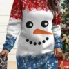 Women's Christmas Casual Dress Sweatshirt Dress Mini Dress Warm Fashion OutdoorVacation Crew Neck Print Santa Claus Snowman Loose Fit Black White Burgundy S M L XL XXL
