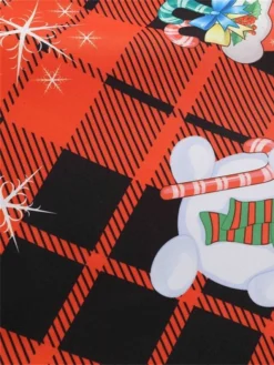 Women's Christmas Retro 1950s Vintage Dress Midi Dress Party Ruched Bow Snowman Crew Neck Short Sleeve Regular Fit Fall Winter 2023 Red S M L XL -Fashion Life Shop uimbly1695363735538